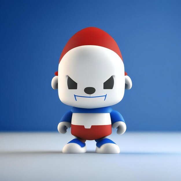 Mascot character in red blue and white colors generative ai