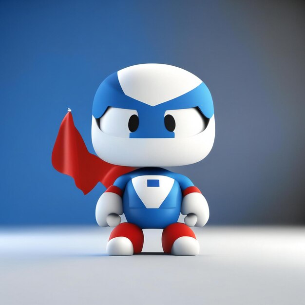 Mascot character in red blue and white colors generative ai