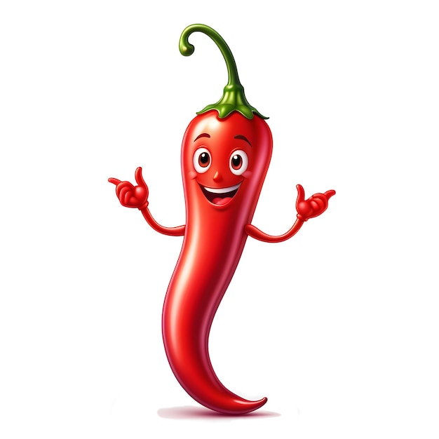 mascot character red hot chili pepper on white background