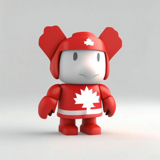 Photo mascot character in red and white colors generative ai