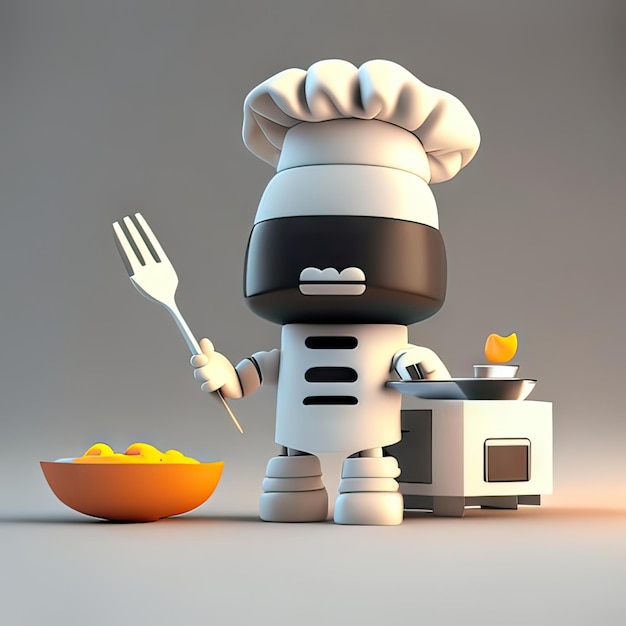 Mascot chef cooking Generative AI