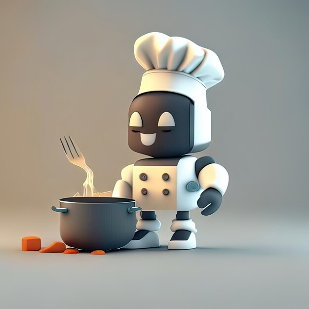 Mascot chef cooking Generative AI