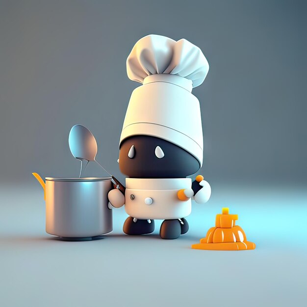 Photo mascot chef cooking generative ai