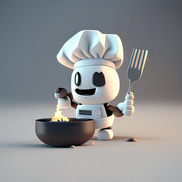 Mascot chef cooking generative ai