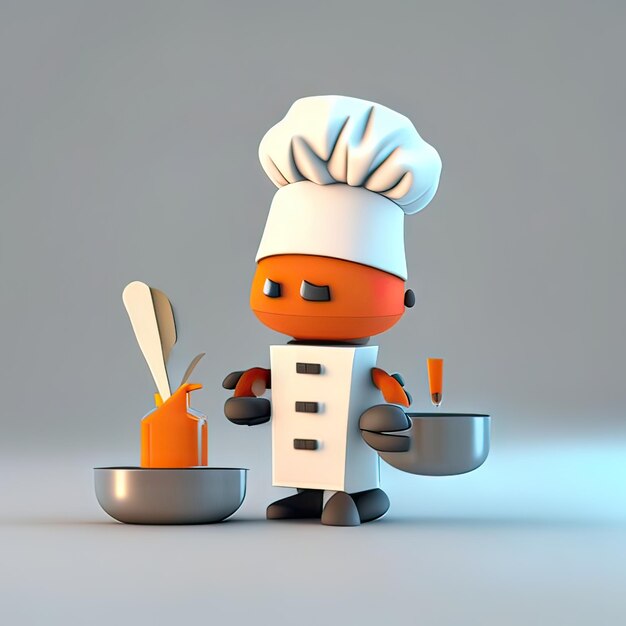 Mascot chef cooking generative ai