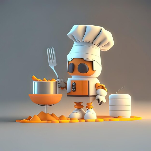 Photo mascot chef cooking generative ai