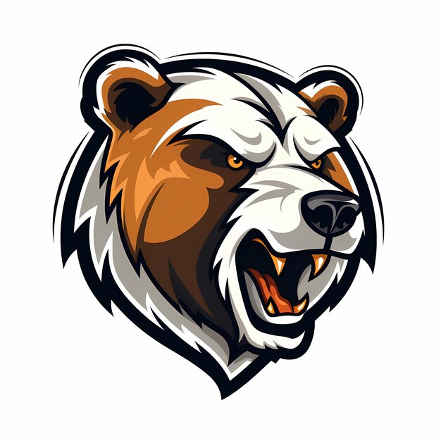 Фото Логотип талисмана медведь на белом фоне