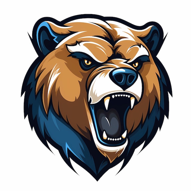 Mascot logo bear white background