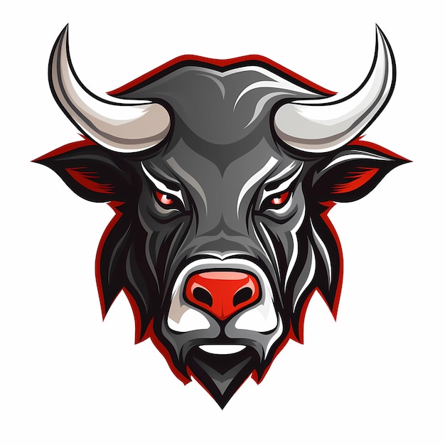 Mascot logo Bull white background