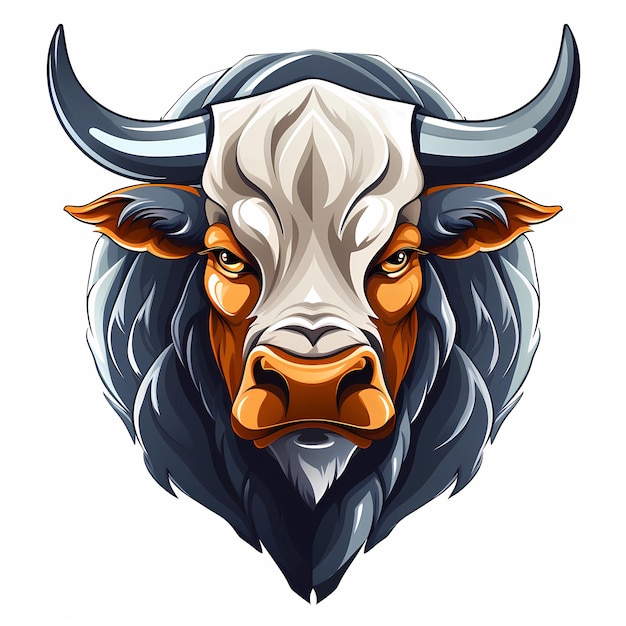 Mascot logo Bull white background