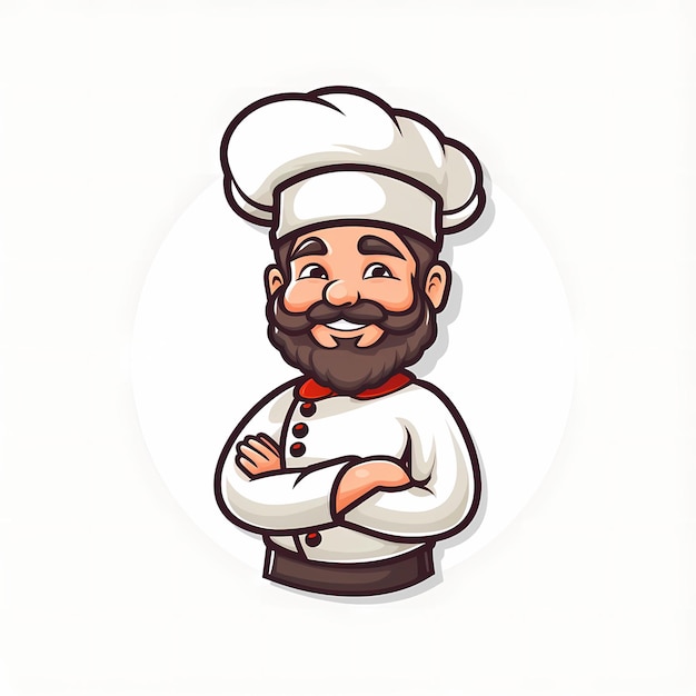 Mascot logo of cute chef white background