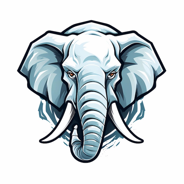 Mascot logo elephant white background