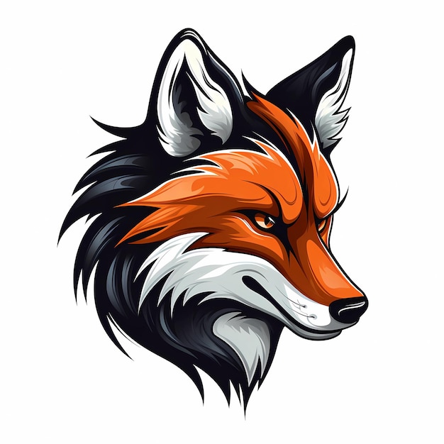 Mascot logo fox white background