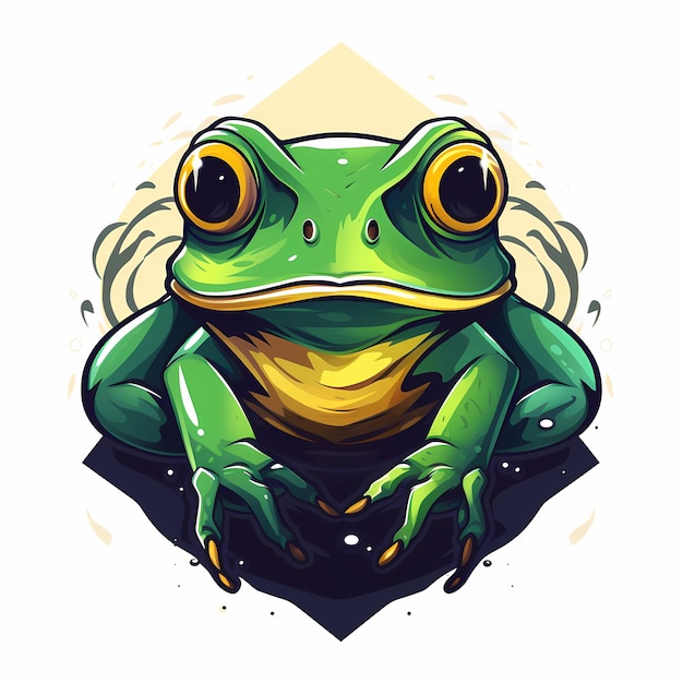 Mascot logo frog white background