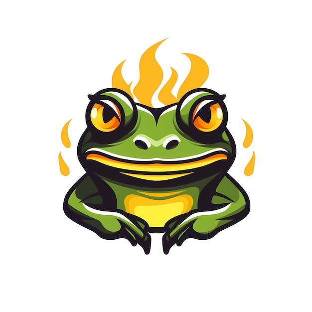 Mascot logo frog white background