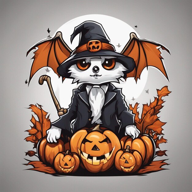 Mascot logo of halloween white background ai generated