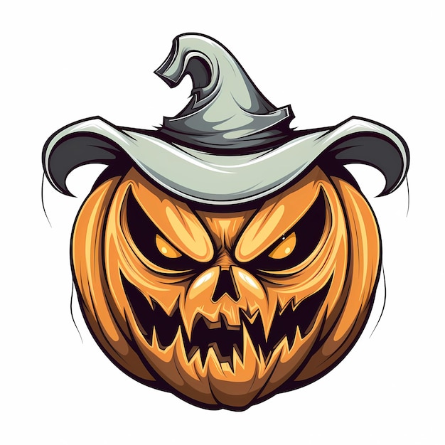 Mascot logo of halloween white background