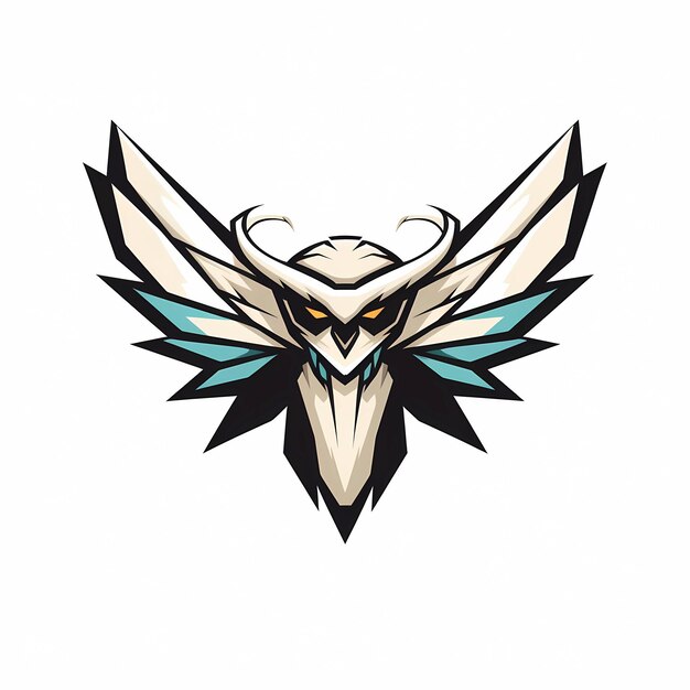 Mascot logo Moth white background