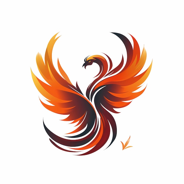 Mascot logo Phoenix Bird white background