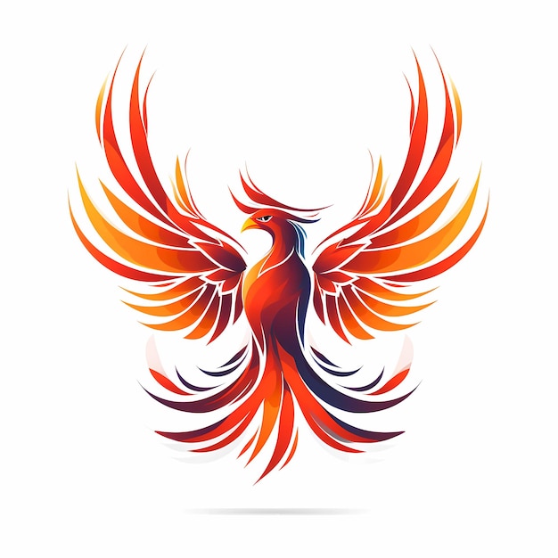 Mascot logo Phoenix Bird white background