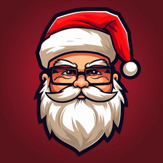 mascot logo of a Santa claus simple vector