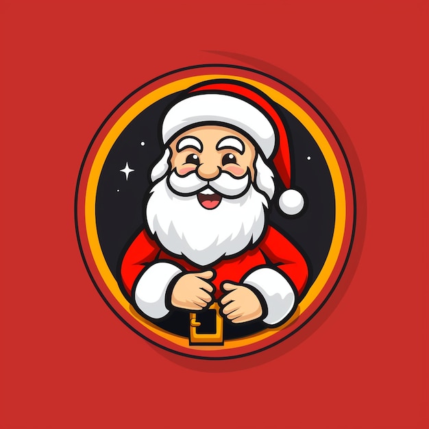 A mascot logo of a santa claus