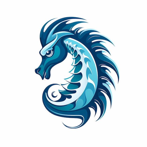 Mascot logo Seahorses white background