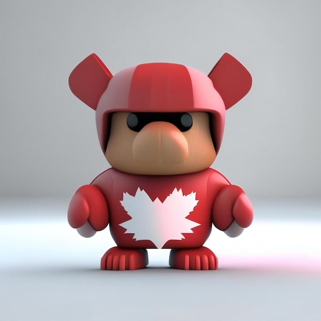 Photo mascot in red and white colors generative ai