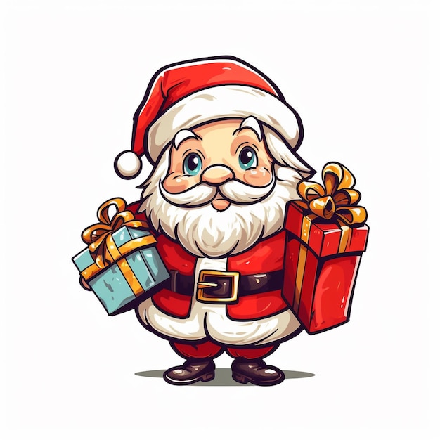Mascot Santa Claus Clipart Vector white background