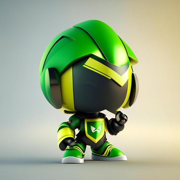 Mascot in yellow and green colors generative ai