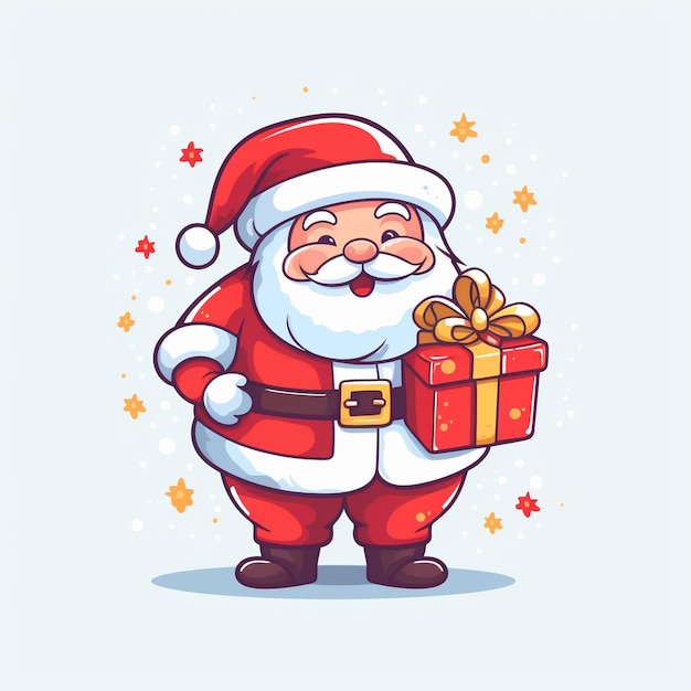 Mascotte Kerstman Clipart Vector witte achtergrond