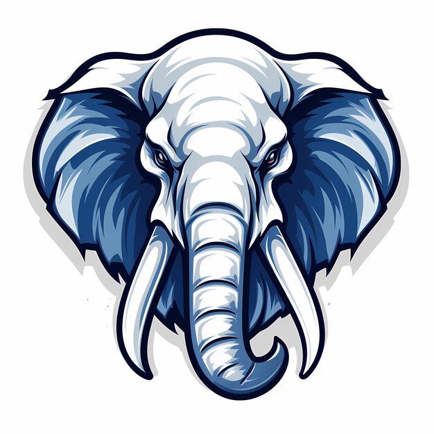 Mascotte logo olifant witte achtergrond