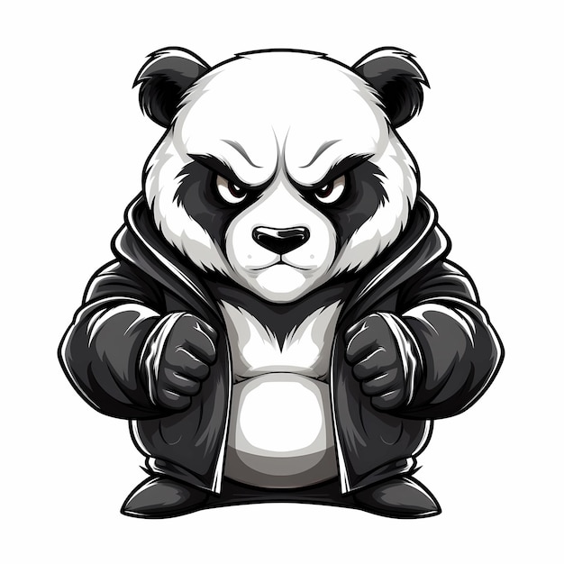 Mascotte logo Panda witte achtergrond