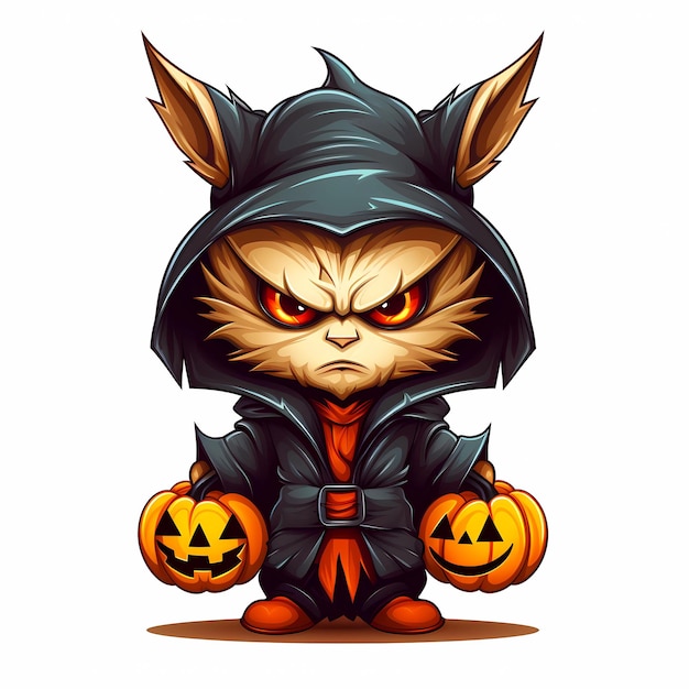 Mascotteembleem van halloween witte achtergrond