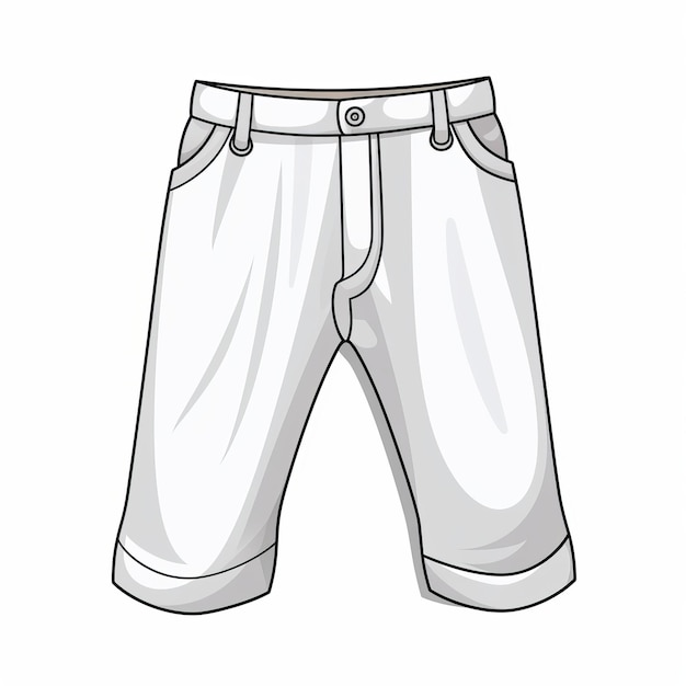 Masculine Cartoon Style Illustration Of White Shorts