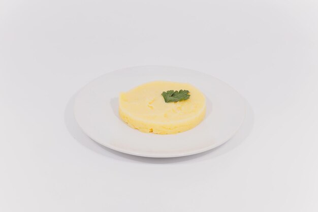 mashed potatoes in bowl isolated on white