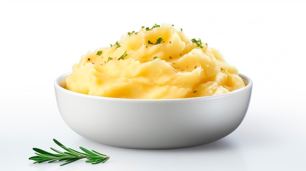 Mashed potatoes in a plate isolate Selective focus Food