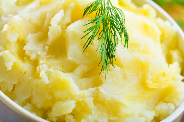 Mashed potatoes on a plate