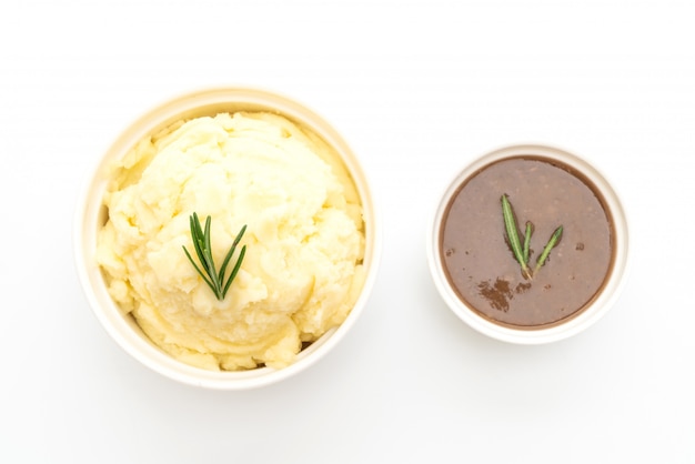 mashed potatoes with gravy sauce