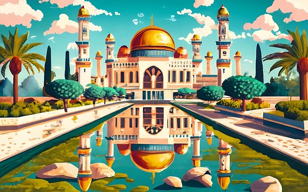 Masjid al Aqsa illustration background