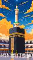 Photo masjid al haram great mosque of mecca sacred mosque surrounds kaaba islamic architecture landmark holy city hajj umrah muslim pilgrimage large illustration drawing high quality 300 dpi