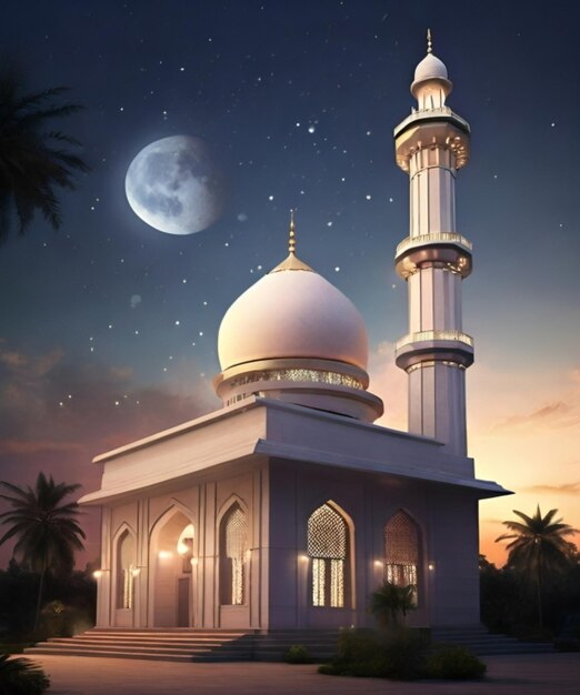 Masjid chand ramadan eidul fitr eidul adha voor islamitisch religieus feest