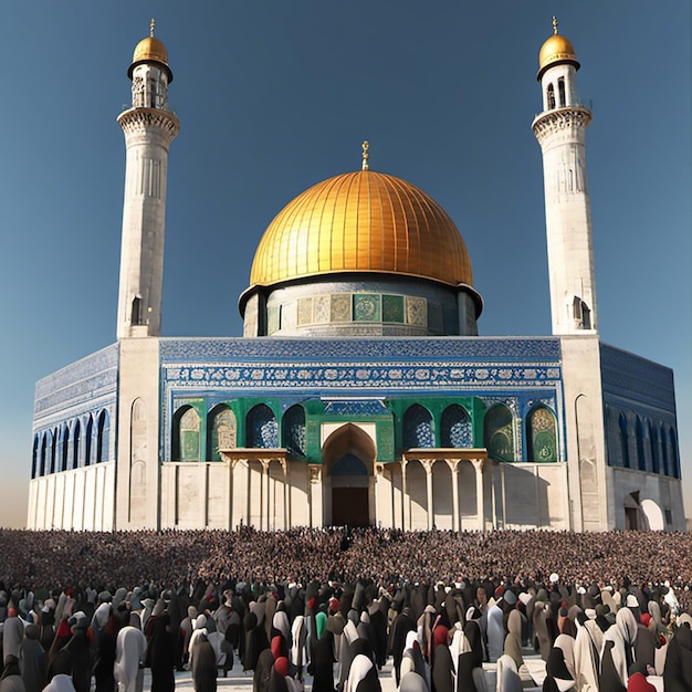 Masjid en Aqsa TombPalestinaGazaFlag3DRealistische afbeeldingen