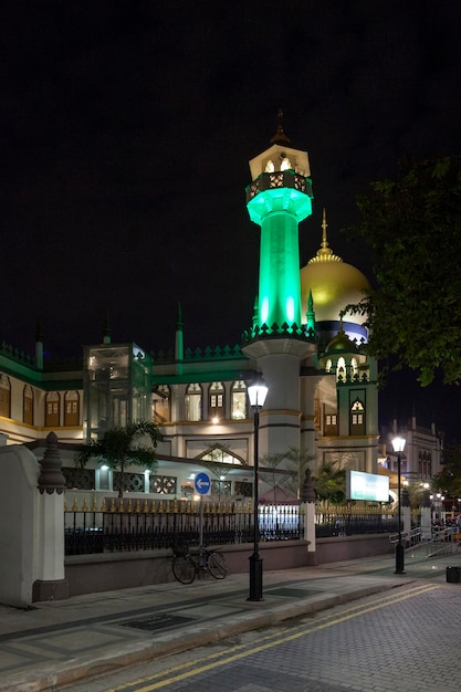 Masjid Sultan moskee in Singapore's nachts