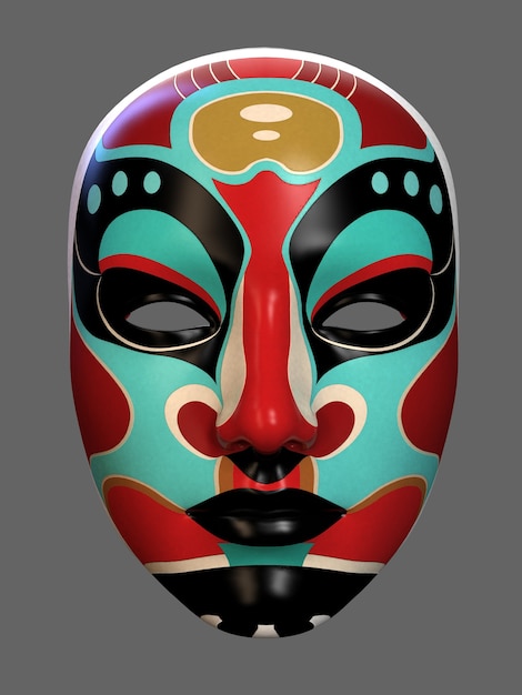 Mask in art style. 3d illustration