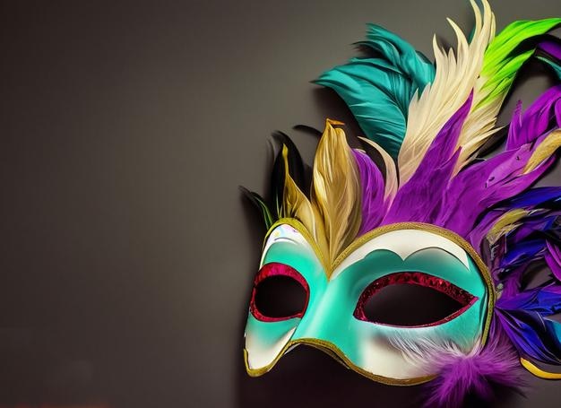 mask for brazil carnival with feathers