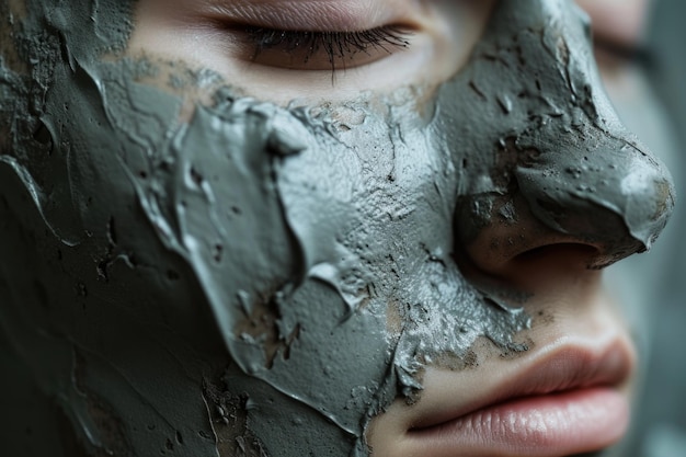 粘土のマスク 化品の質感 選択的な焦点