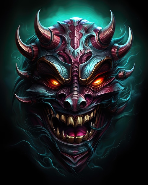 Mask of a demonic evil spirit