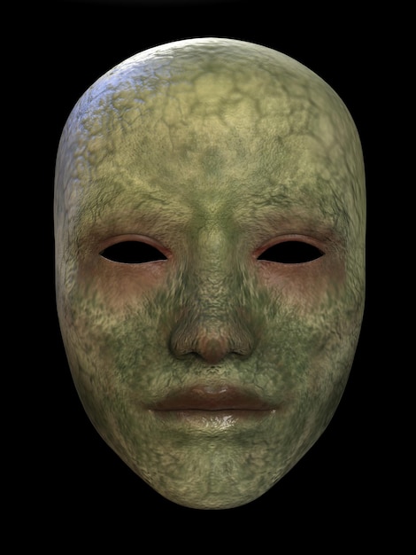 Photo mask humanreptilian 3d illustration