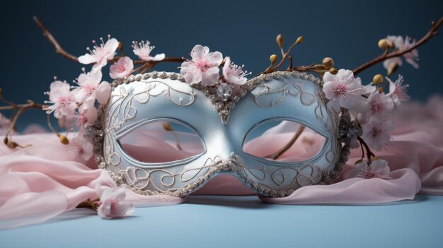 Mask Resting on Blue Table